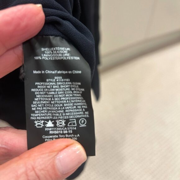 TORY BURCH Blouse in Dark Blue with Mirrored Ornaments - Size 2 - Picture 6 of 6